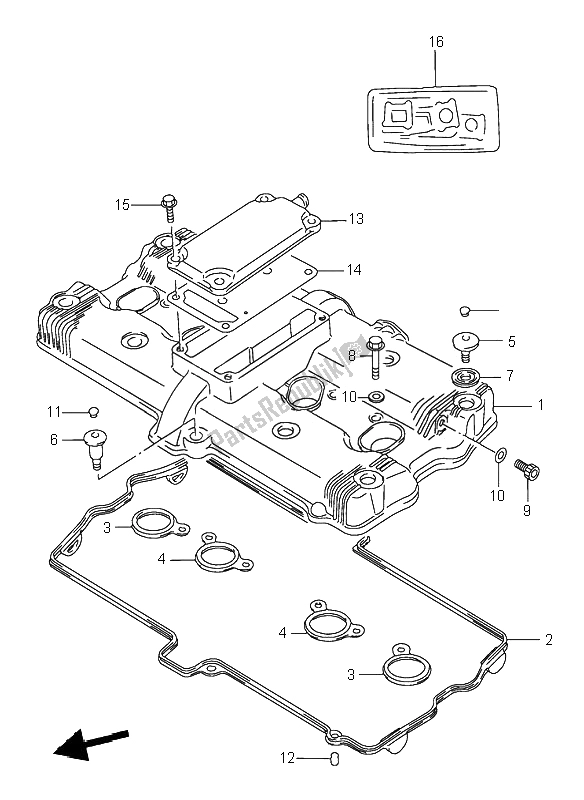 Todas las partes para Cubierta De Tapa De Cilindro de Suzuki GSX 750F 1995