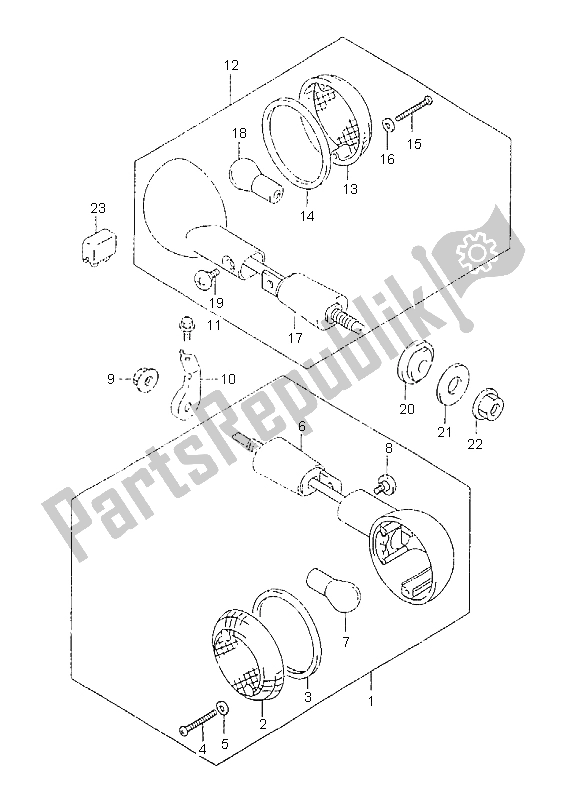 Toutes les pièces pour le Feu Clignotant du Suzuki GZ 125 Marauder 1998