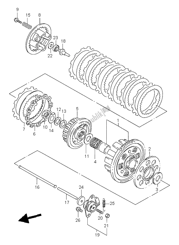 All parts for the Clutch of the Suzuki GSF 600N Bandit 1995