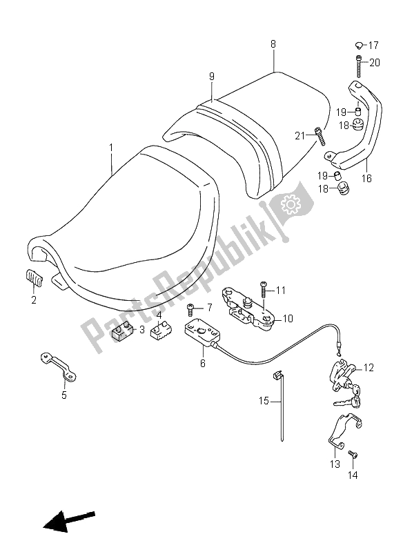 Alle onderdelen voor de Stoel van de Suzuki RF 600R 1996