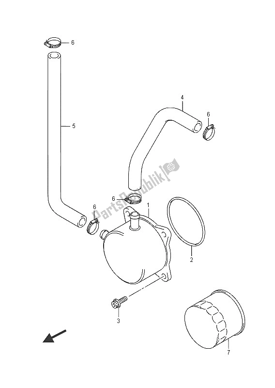 All parts for the Oil Cooler of the Suzuki GSX R 600 2016