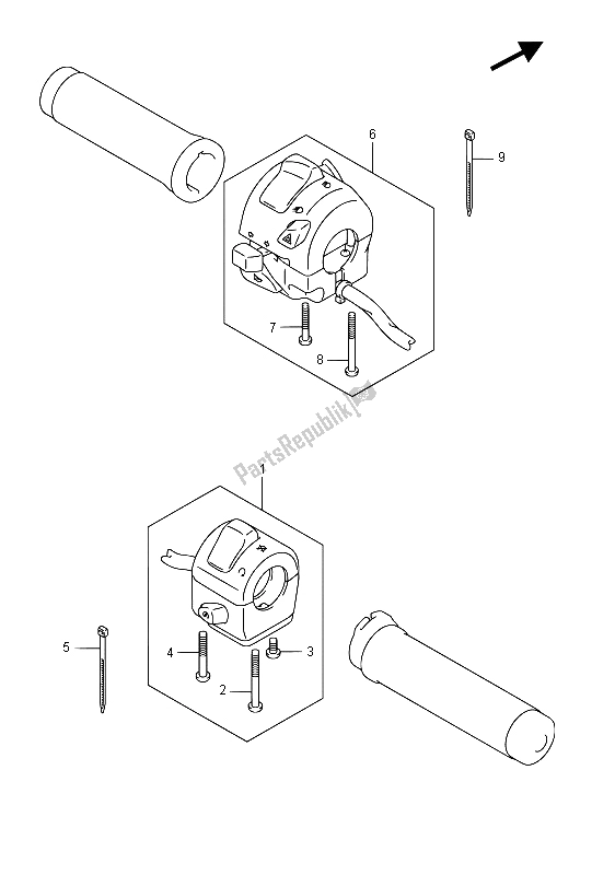 Toutes les pièces pour le Interrupteur De Poignée (e02) du Suzuki VL 800 Intruder 2015