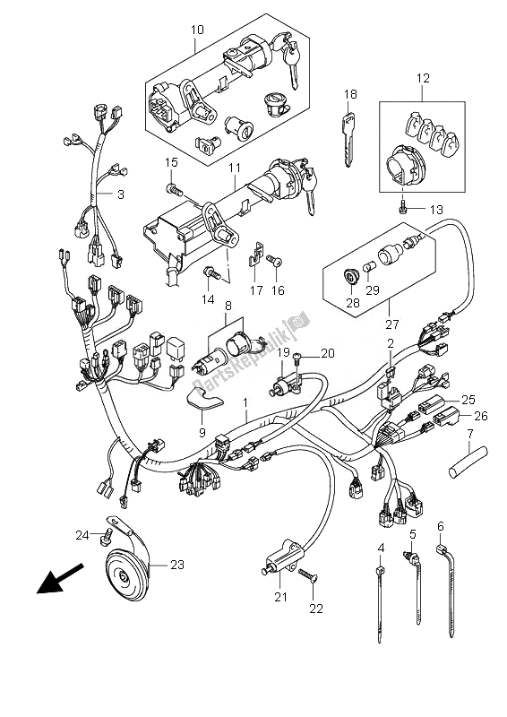 Tutte le parti per il Cablaggio Elettrico del Suzuki UH 125 Burgman 2007