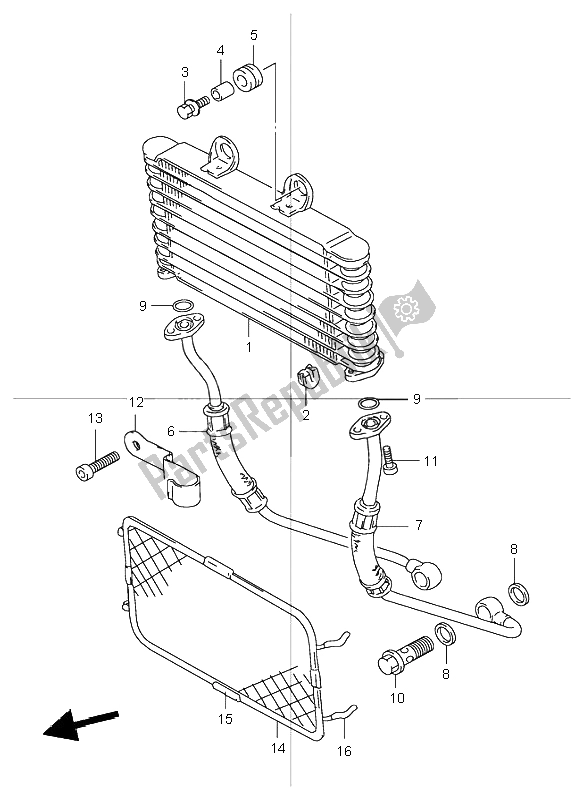 Todas las partes para Enfriador De Aceite de Suzuki GSF 600 NS Bandit 2003