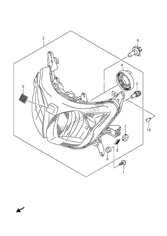 Todas las partes para Lámpara De Cabeza de Suzuki DL 650A V Strom 2014