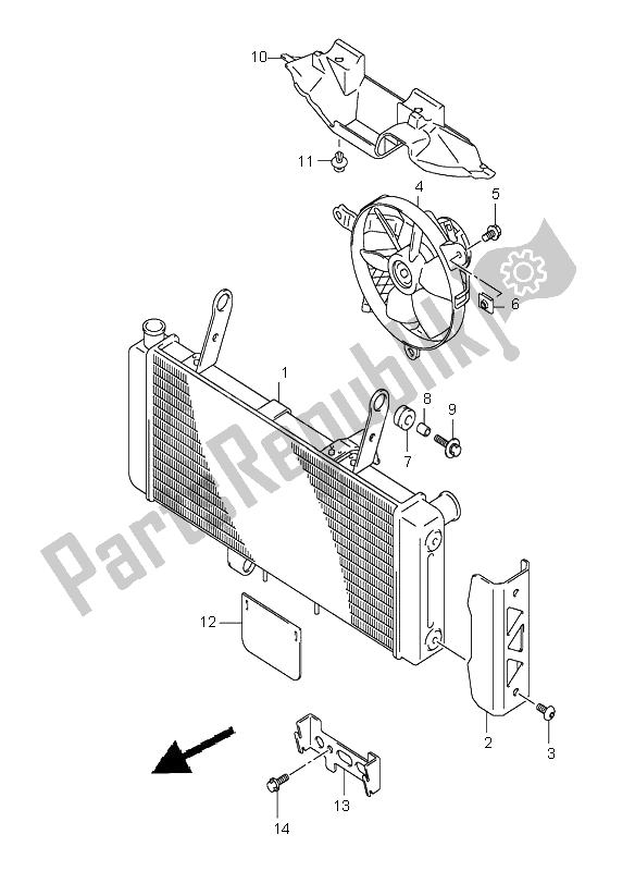 All parts for the Radiator of the Suzuki SV 650 NS 2005