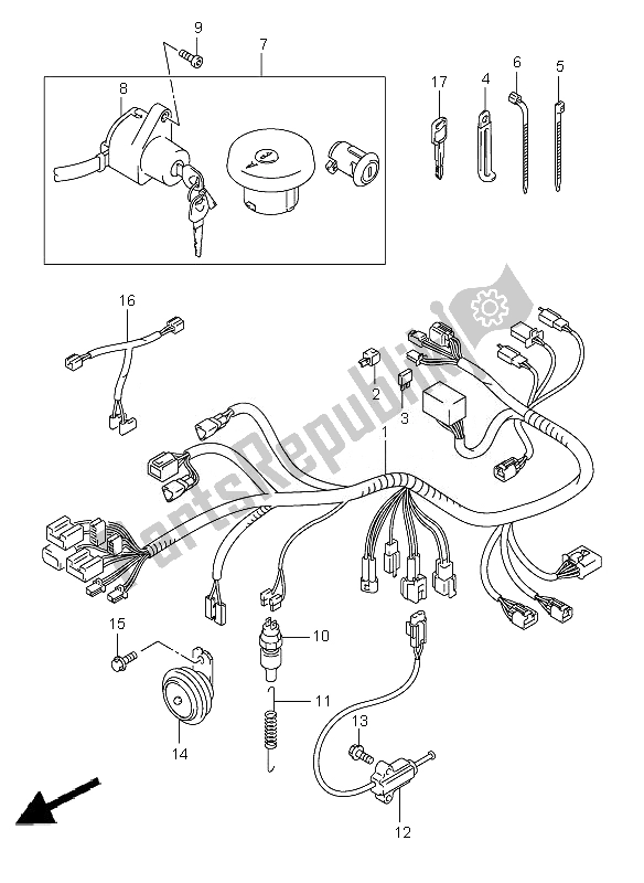 All parts for the Wiring Harness of the Suzuki VL 250 Intruder 2007