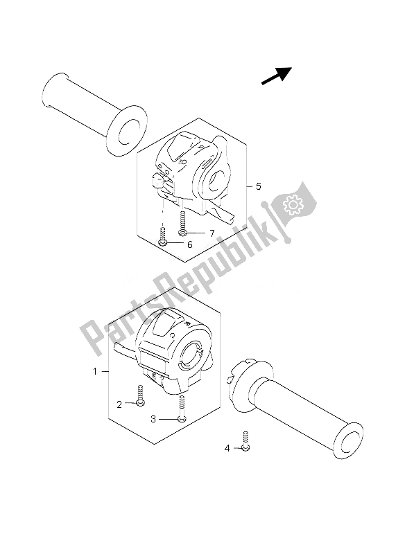 Todas las partes para Interruptor De La Manija de Suzuki GZ 125 Marauder 2007