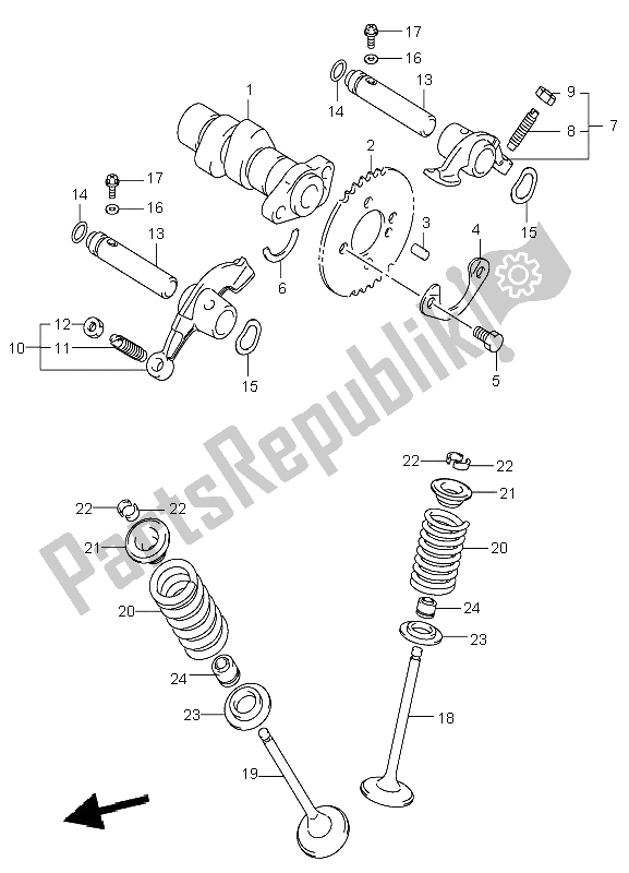 All parts for the Camshaft & Valve of the Suzuki LT F 250 Ozark 2006