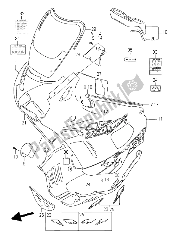 Todas las partes para Cuerpo De Capota de Suzuki GSX 750F 1995