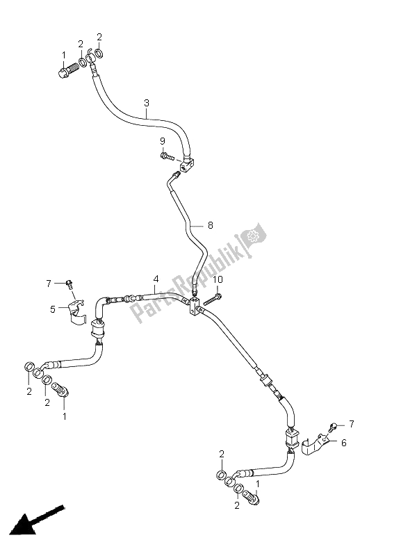 Todas las partes para Manguera De Freno Delantero de Suzuki LT R 450Z Quadracer 2011