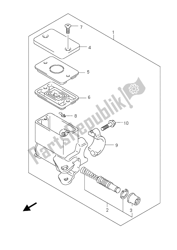 All parts for the Rear Master Cylinder of the Suzuki AN 650 AAZ Burgman Executive 2008