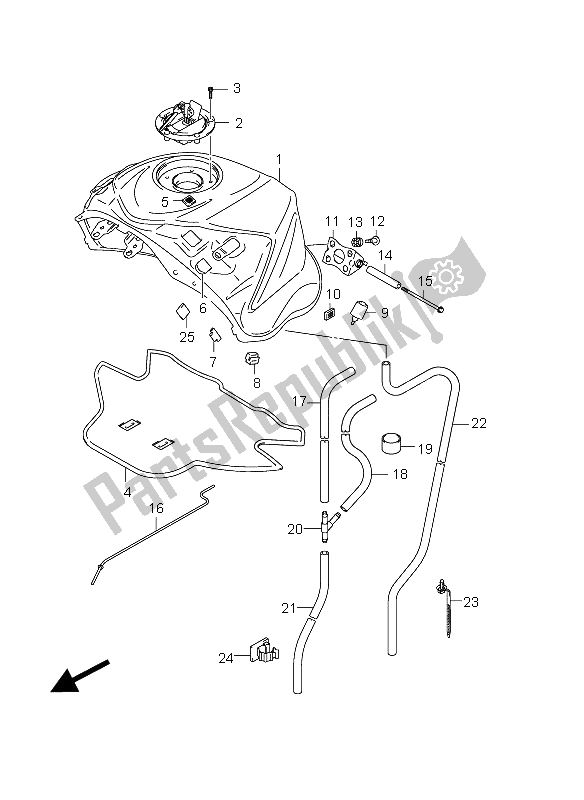 Tutte le parti per il Serbatoio Carburante (gsx-r1000uf E21) del Suzuki GSX R 1000 2012