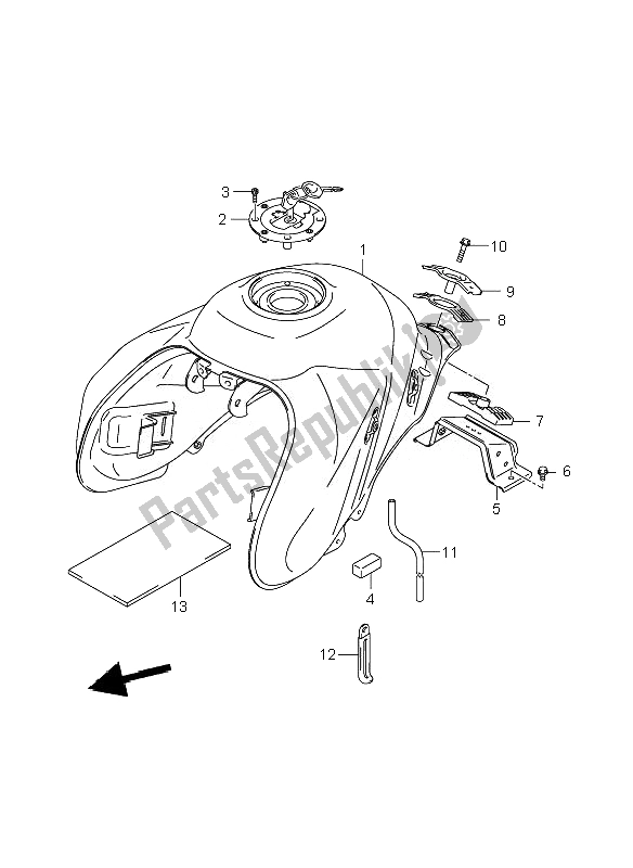 Toutes les pièces pour le Réservoir D'essence du Suzuki DL 650A V Strom 2007