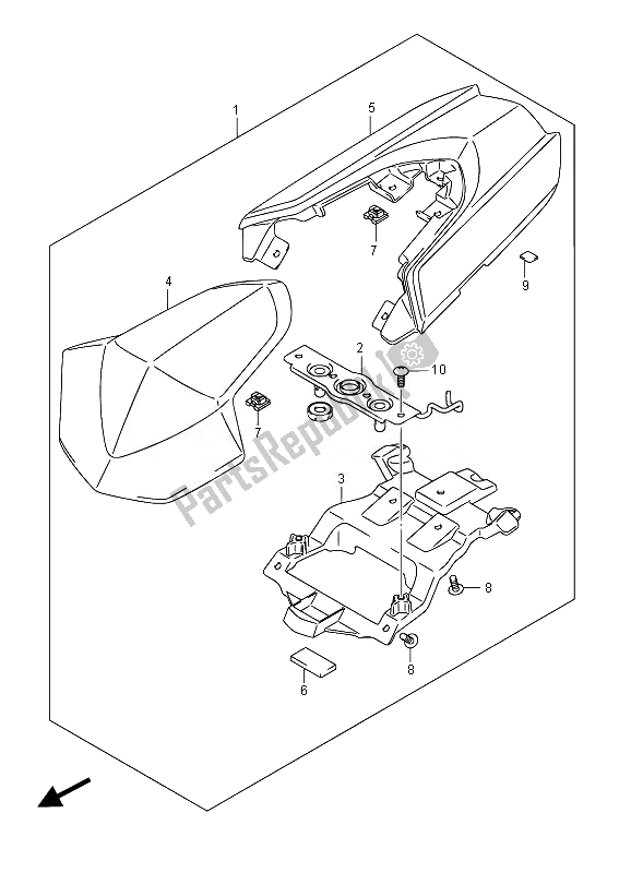 Tutte le parti per il Scatola Della Coda Del Sedile (opzionale) del Suzuki GSX R 1000 2014