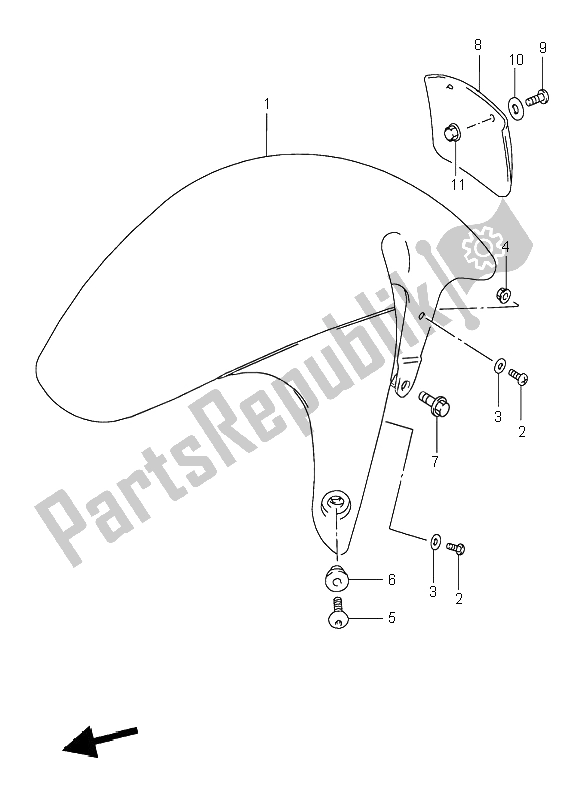 Tutte le parti per il Parafango Anteriore del Suzuki GSX R 1100W 1998