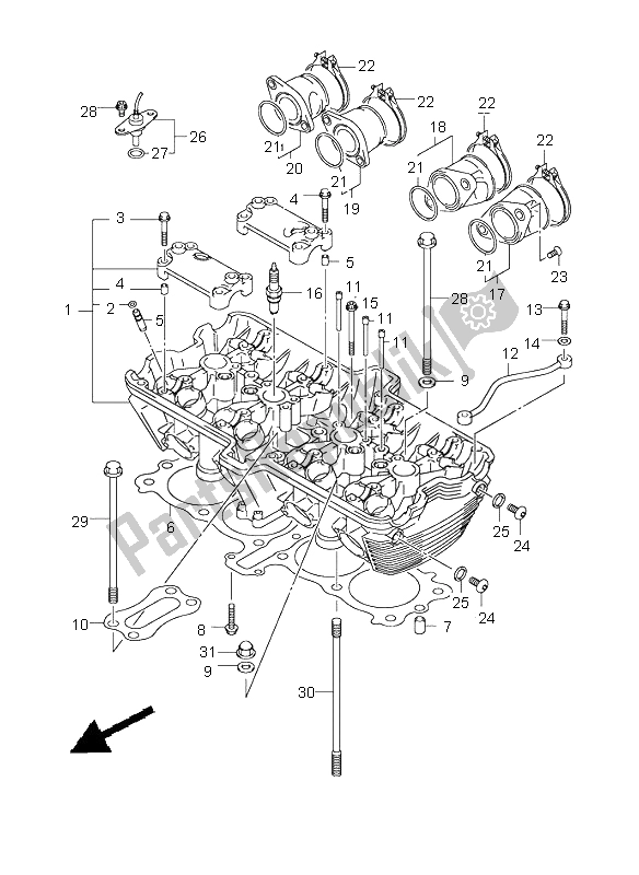 Tutte le parti per il Testata del Suzuki GSX 1400 2004