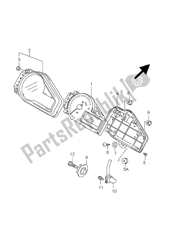 All parts for the Speedometer of the Suzuki GSX R 1000 2001