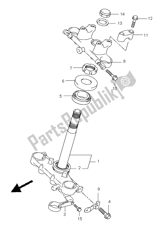 All parts for the Steering Stem (e28) of the Suzuki DR Z 125 SW LW 2007