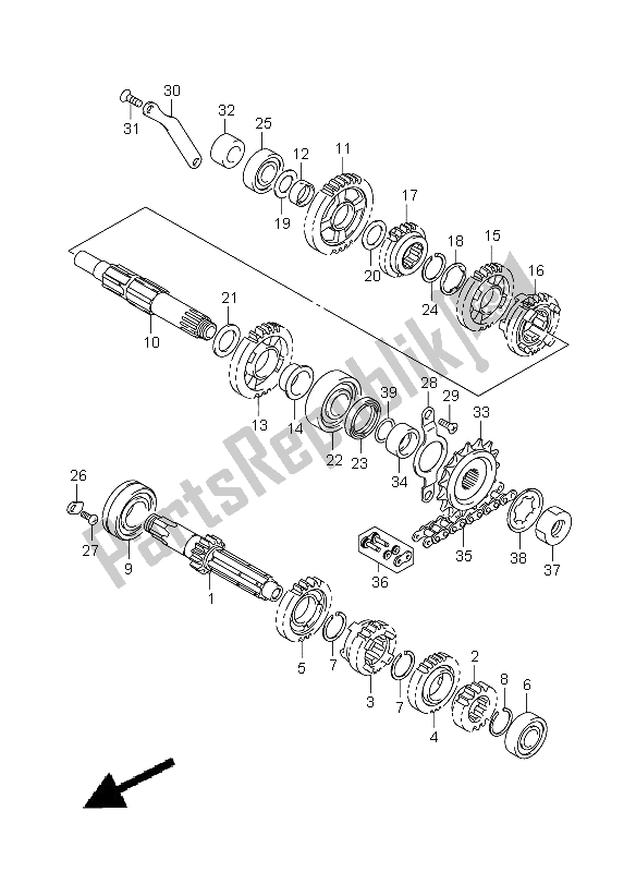 All parts for the Transmission of the Suzuki DR Z 400 SM 2005