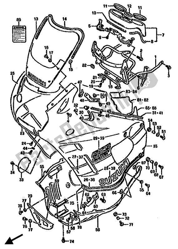 Todas las partes para Cubierta de Suzuki GSX 750F 1989