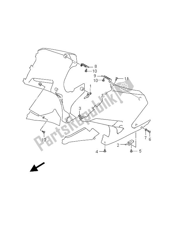 Alle onderdelen voor de Onder Motorkapinstallatieonderdelen van de Suzuki GS 500 EF 2006