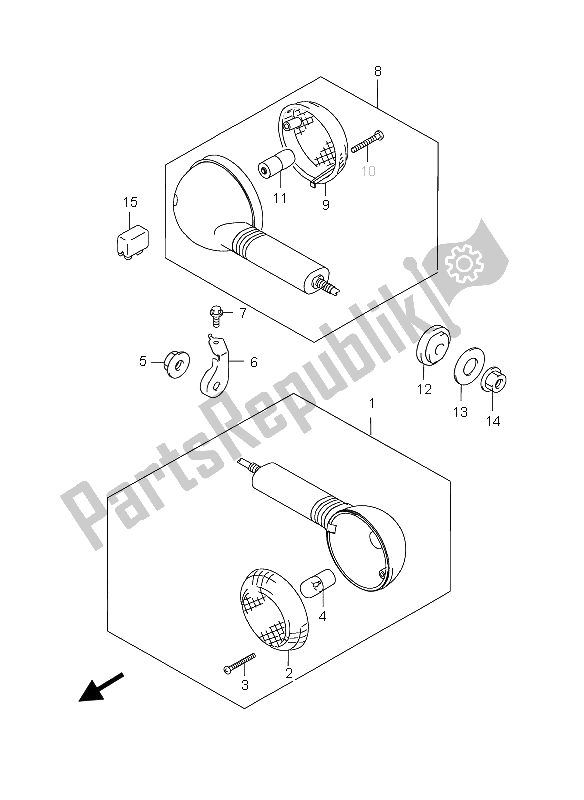 All parts for the Turn Signal Lamp of the Suzuki GZ 125 Marauder 2005