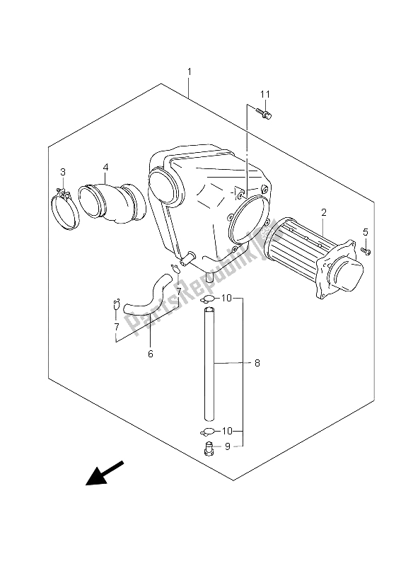 All parts for the Air Cleaner of the Suzuki GZ 125 Marauder 2004