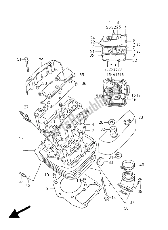 Todas las partes para Culata (delantera) de Suzuki VS 1400 Intruder 2000