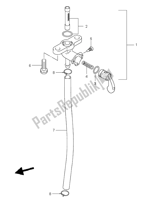 All parts for the Fuel Cock of the Suzuki RM 80 2000