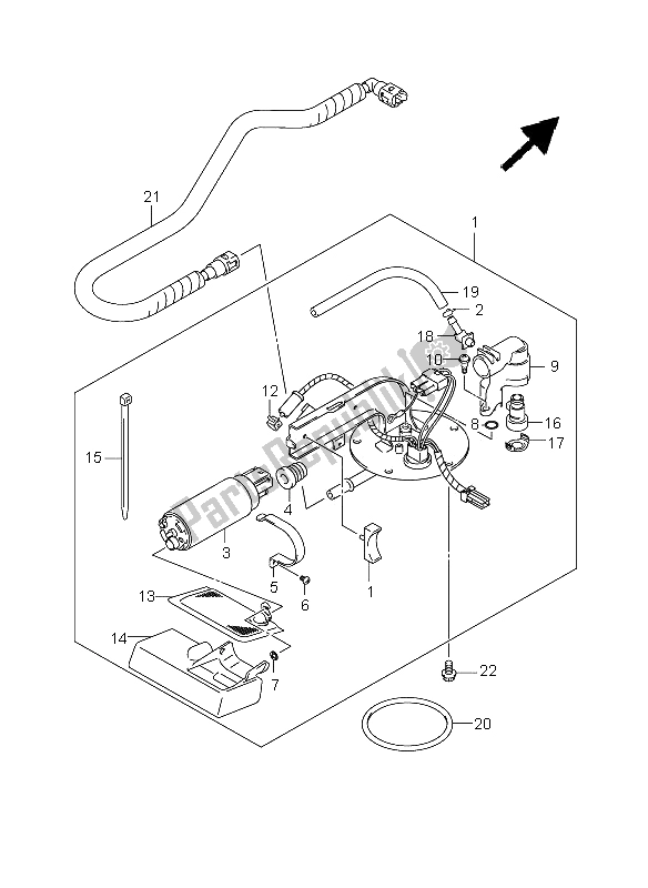 All parts for the Fuel Pump of the Suzuki VLR 1800R C 1800 Intruder 2008