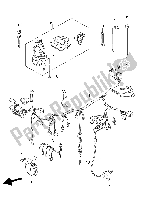 Tutte le parti per il Cablaggio (gsf600-u) del Suzuki GSF 600 NS Bandit 2000