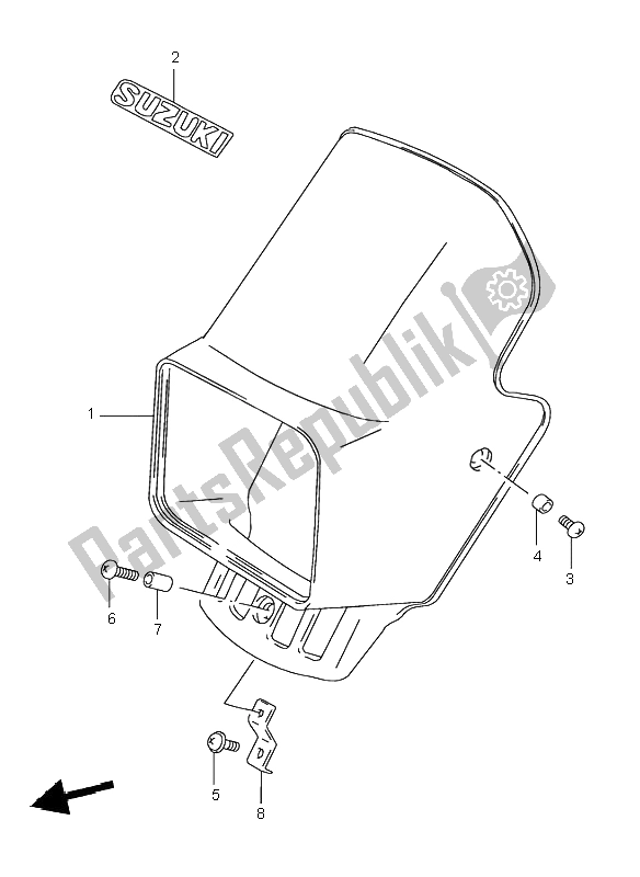 Tutte le parti per il Copertura Del Proiettore del Suzuki DR 125 SE 2000