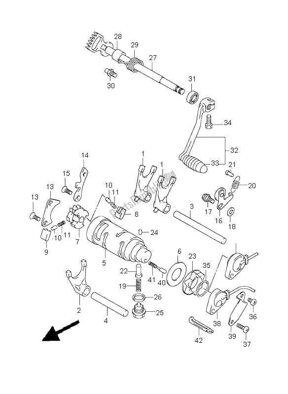 All parts for the Gear Shifting of the Suzuki RV 125 Vanvan 2004