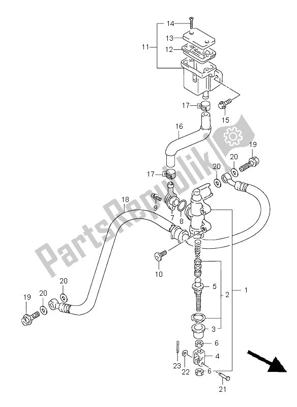 Tutte le parti per il Pompa Freno Posteriore del Suzuki TL 1000S 1999