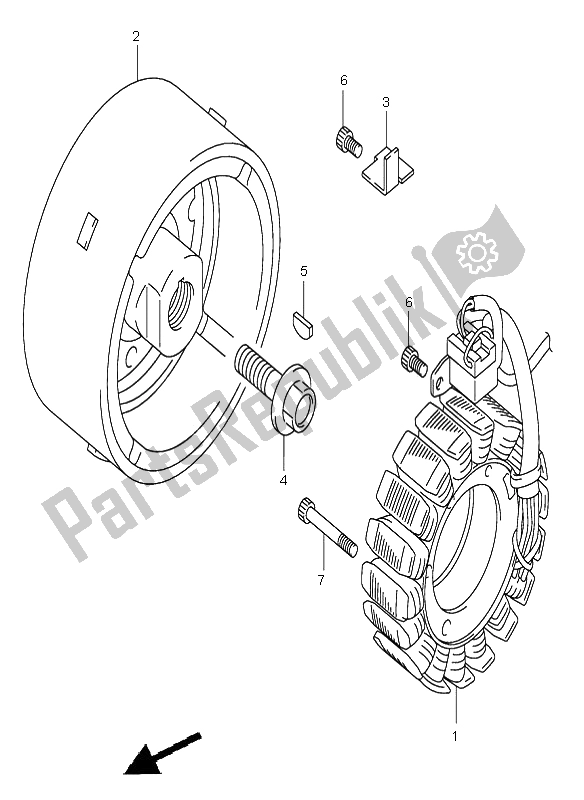 All parts for the Magneto of the Suzuki DL 1000 V Strom 2005