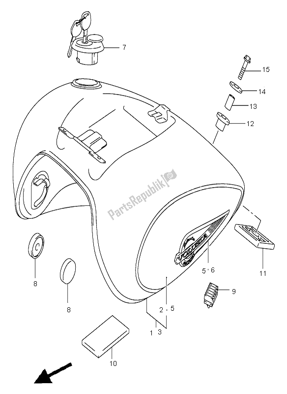 Wszystkie części do Zbiornik Paliwa Suzuki VL 800Z Volusia 2003