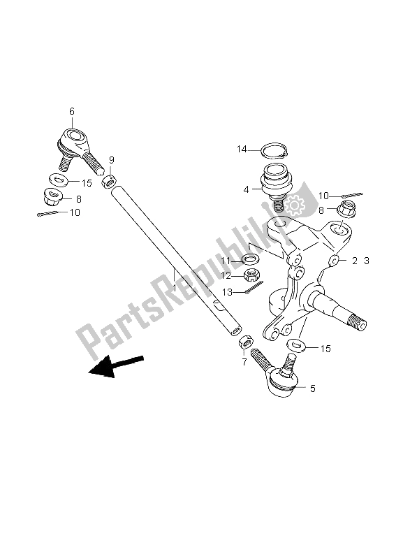 All parts for the Steering Knuckle of the Suzuki LT Z 400 Quadsport 2004