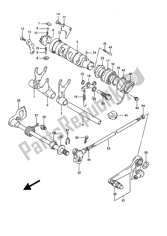 All parts for the Gear Shifting of the Suzuki GSX R 1100 1991