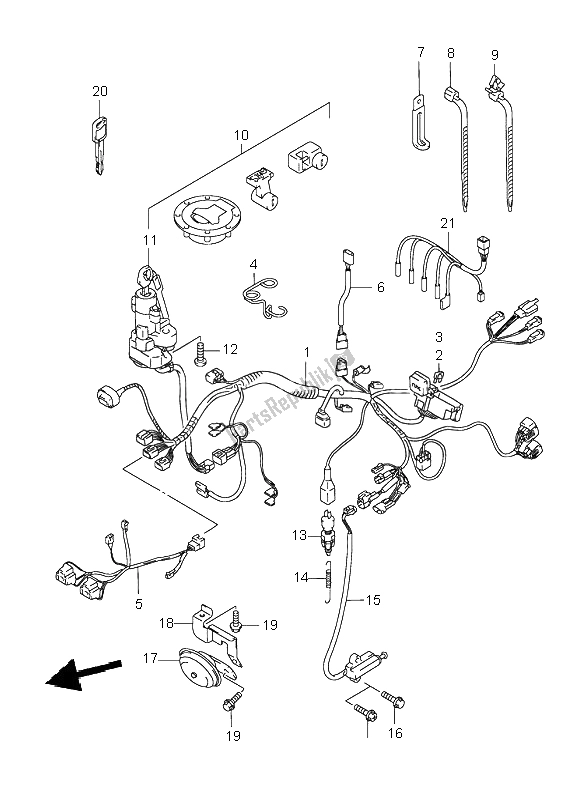 Tutte le parti per il Cablaggio Elettrico del Suzuki GSX 750F 1999