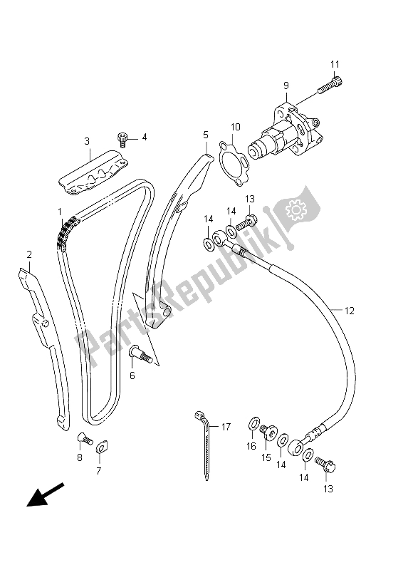 Alle onderdelen voor de Cam Ketting van de Suzuki GSX 1300R Hayabusa 2012