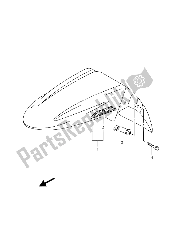 Toutes les pièces pour le Garde-boue Avant (gsf650ua) du Suzuki GSF 650 Sasa Bandit 2012