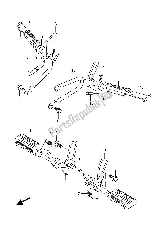 Tutte le parti per il Poggiapiedi del Suzuki RV 125 2015