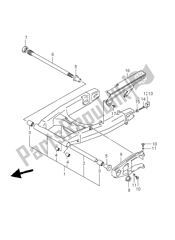 Todas las partes para Brazo Oscilante Trasero de Suzuki DL 1000 V Strom 2007