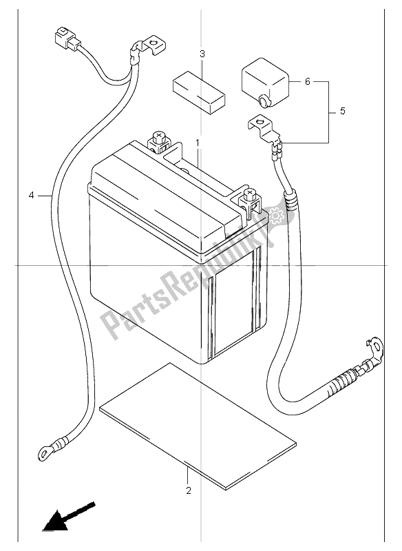 All parts for the Battery of the Suzuki GSF 1200 NS Bandit 2002