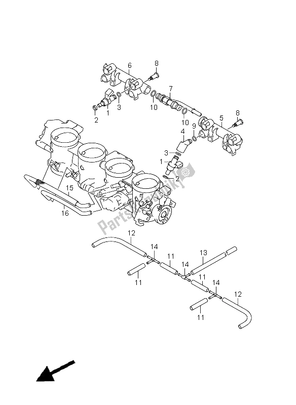 All parts for the Throttle Body Hose & Joint (gsx1300ruf E19) of the Suzuki GSX 1300R Hayabusa 2011