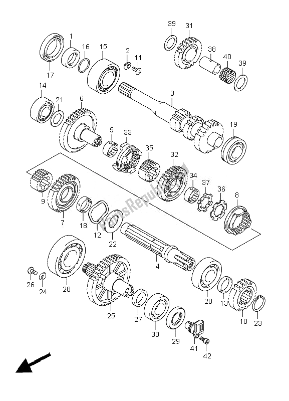 Toutes les pièces pour le Transmission (2) du Suzuki LT A 450 XZ Kingquad 4X4 2010