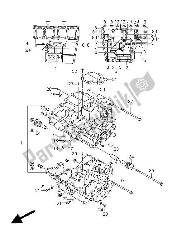 Todas as partes de Bloco Do Motor do Suzuki GSX 650F 2008