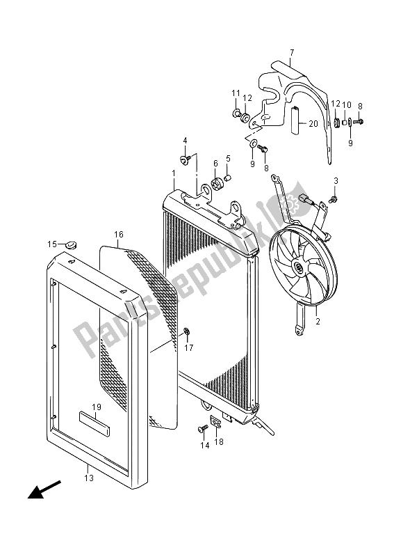 Toutes les pièces pour le Radiateur du Suzuki VL 1500T Intruder 2015