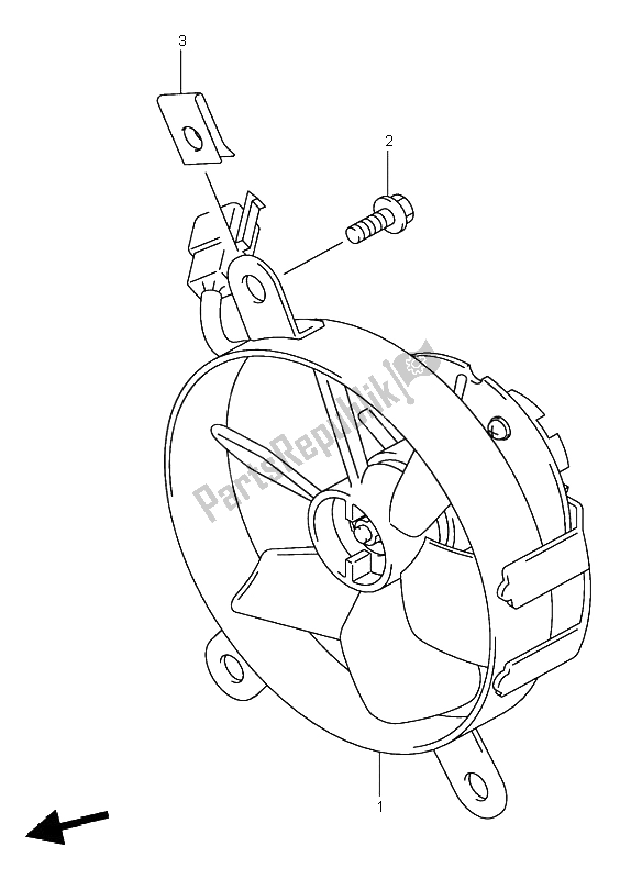 All parts for the Radiator Fan of the Suzuki DR Z 400S 2004